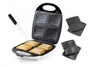 Domo Sandwichmaker, 1200 W, & Waffeleisen 2in1 belgische Waffeln Indoorgrill Panini Multigrill