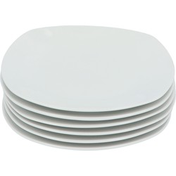 4Goodz Plaza - 6-persoons Porseleinen Ontbijtborden 20,5 cm - Wit