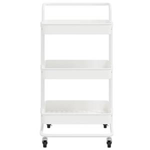 VIDAXL Küchenwagen 3 Etagen Weiß 42x25x83,5 Cm Eisen Und Abs