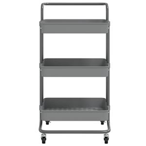 VIDAXL Küchenwagen 3 Etagen Grau 42x25x83,5 Cm Eisen Und Abs