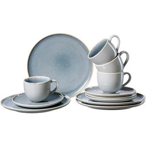 Ritzenhoff & Breker Kaffeeservice Skagen Stone (12-tlg), 4 Personen, Porzellan, Reaktivglasur