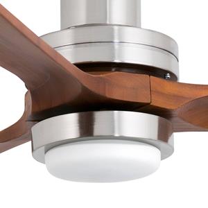 FARO BARCELONA Deckenventilator Lantau L LED nickel/kiefer dunkel