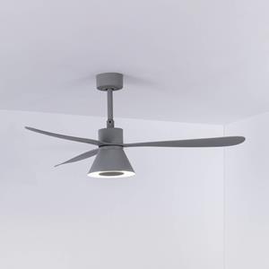 FARO BARCELONA Deckenventilator Amelia Cone, LED-Leuchte, grau