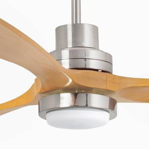 FARO BARCELONA Deckenventilator Lantau L LED nickel/kiefer hell