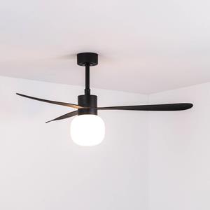 FARO BARCELONA Deckenventilator Amelia Ball LED-Leuchte, schwarz