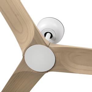FARO BARCELONA Deckenventilator Heywood S, DC, weiß/Holz hell