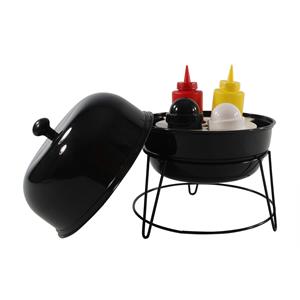 Barbecue sauzenset met peper en zout vaatje 20 x 25 cm -