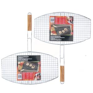 BBQ Collection 2x stuks barbecue braadrooster ovaal 45 x 25 cm -