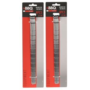 Trendoz 48x Barbecue spiezen/vleespennen van metaal 27,5 cm -