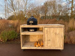 Industrielemeubelshop Steigerhouten buitenkeuken Luna met deuren