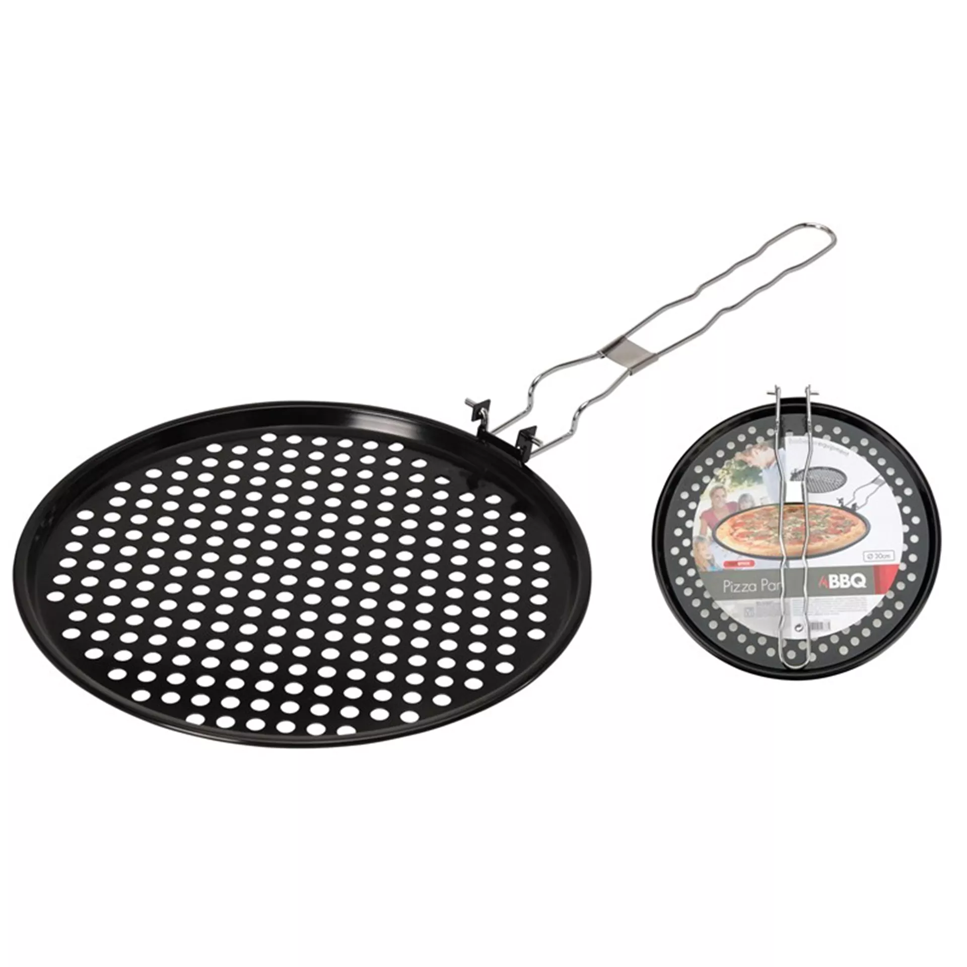 BBQ Barbecue Pizza Pan Met Vouwbare Handgreep