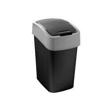 Curver flip bin 9 liter zwart/lichtgrijs