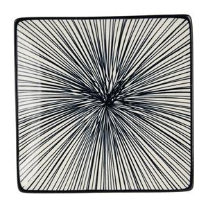 Xenos Tapas bord Sevilla - zwarte lijnen - 15x15 cm