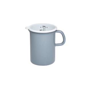 Riess Messbecher Küchenmaß 1 Liter Pure Grey, Emaille, Messbecher Kochtopf