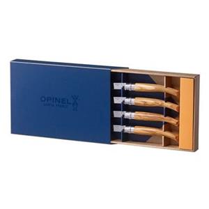 Opinel Table Chic Olive Luxe 4-delige Steakmessenset - RVS & Olijfhout