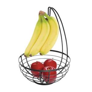 IDesign Fruitschaal met bananenhaak - Zwart - Decoratief