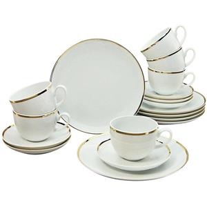 Guido Maria Kretschmer Home&Living Koffieservies Godi Servies, met de hand beschilderde rand (set, 18-delig)