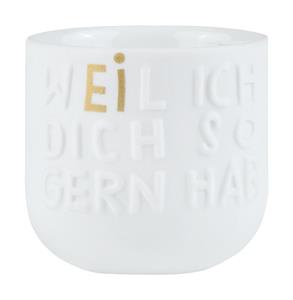 Räder Eierbecher weiß,gold Weil ich dich so gern hab Ø 5m H 4,5cm