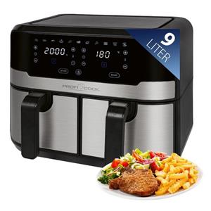 ProfiCook FR 1242 H - Dubbele Heteluchtfriteuse - Airfryer - 9 liter - 2400W