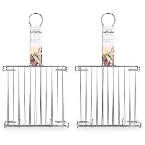 La Dehesa BBQ/barbecue braadrooster - 2x - grill verhoger - metaal - 32 x 32 x 8 cm -