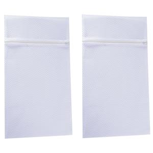 MSV Waszak voor kwetsbare kleding wasgoed/waszak - 2x - wit - Medium size - 45 x 25 cm -