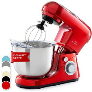Klarstein Küchenmaschine Bella Pico 2G, 1300 W, 5 l Schüssel, Knetmaschine Teigmaschine Teigknetmaschine Rührmaschine Standmixer