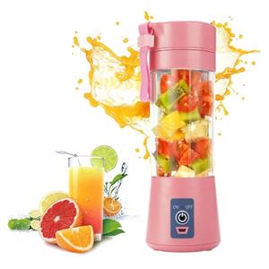 Qihui Draagbare Blender met 6 Freesmessen - Portable Smoothie Maker Juicer Sapcentrifuge Roze