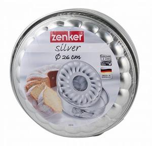 Zenker springvorm met vlakke- en tulband silver 26cm