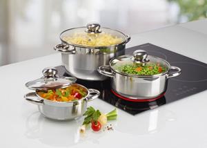 editionred Topfset Universal 6-teilig, Edelstahl, Induktionsboden, Liter-Messskala innen