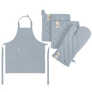 Walra Keukenset Cook - Schort, Pannenlappen & Ovenwant Jeans Blauw