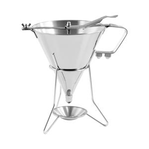 Royal Catering Trechter - 1.8 L - roestvrij staal - 3 vultips - standaard met lekbak