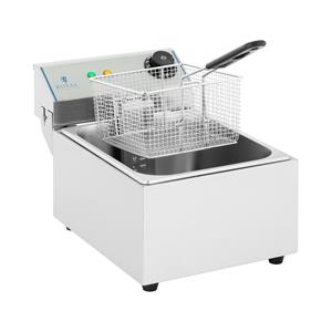 royalcatering Friteuse Elektrische Profi Kaltzonen 10L Fritteuse Fritöse Edelstahl 3200 Watt - Silbern, Weiß