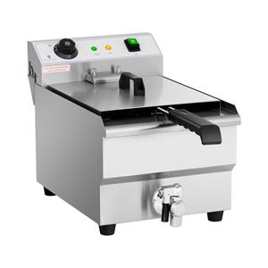 royalcatering Fritteuse Elektro Fritteuse Edelstahl Gastronomie Ablasshahn Kaltzone 3200 w 13L