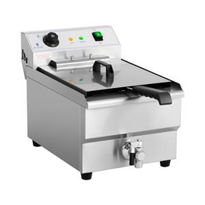 royalcatering Fritteuse Elektro Fritteuse Edelstahl Gastronomie Ablasshahn Kaltzone 6000 w 16L