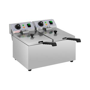 royalcatering Fritteuse Edelstahl Gastronomie Elektro Fritteuse 2 x 8 l Kaltzone 3200 w