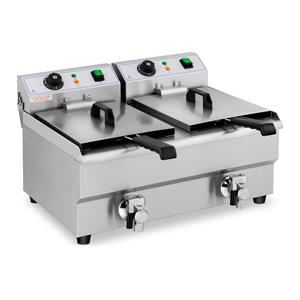 Royal Catering Elektro-Friteuse - 2 x 10 Liter - Aftapkraan - 230 V