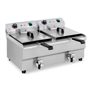 royalcatering Friteuse Fritteuse Fritöse Edelstahl Gastro Profi Elektrische 2 x 13 L Kaltzone
