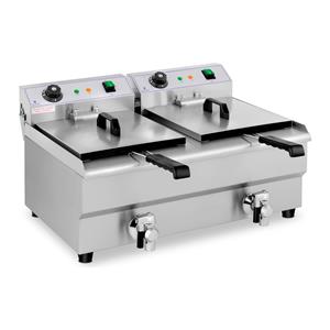 Royal Catering Elektrische friteuse - 2 x 13 liter - aftapkranen - 230 V