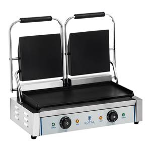 Royal Catering Dubbele contactgrill - glad - 2 x 1.800 W