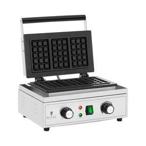 Royal Catering Wafelijzer - 3 belgische Waffeln - 1500 W - 50-300 °C - 0 - 5 min Timer - 