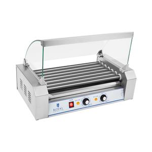 royalcatering Hot Dog Grill Hot Dog Gerät Würstchengrill Teflon 7 Rollen 1400 W 12 Würstchen - Weiß, Schwarz, Silbern