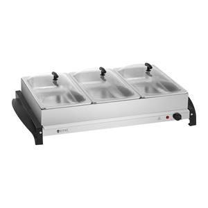 royalcatering Buffetwärmer 3X2L Warmhalteplatte Elektrisch Heizplatte Wärmeplatte 400W - Silbern