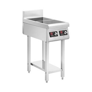 Royal Catering Inductieplaat met bodem - 2 x 20 cm - 10 niveaus - timer - 