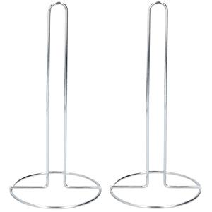 2x stuks keukenrol/keukenpapierhouder van rvs zilver 28 cm -