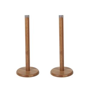 Gerim 2x stuks keukenrollen houder bamboe hout 32 cm -