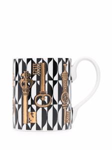 Fornasetti Mok met print - Zwart