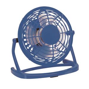 Kleine USB ventilator - bureau ventilator - blauw - kunststof - 15 x 9 cm -