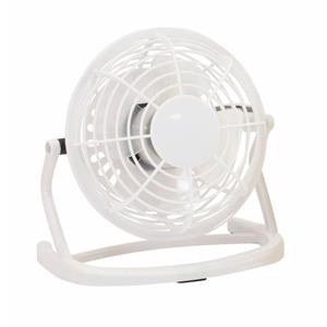 Kleine USB ventilator - bureau ventilator - wit - kunststof - 15 x 9 cm -
