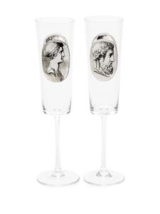 Fornasetti Twee glazen - Wit