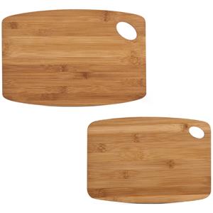 Zeller 2x Rechthoekige bamboe houten snijplanken met oog 26 en cm -